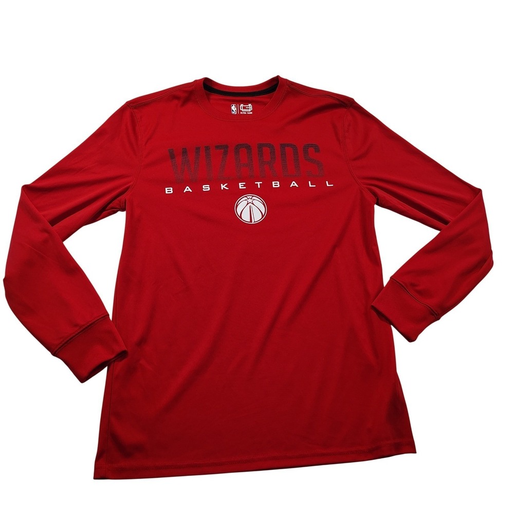 Ultra Game NBA Washington Wizards‎ Red Long Sleeve Performance Shirt Kids Small